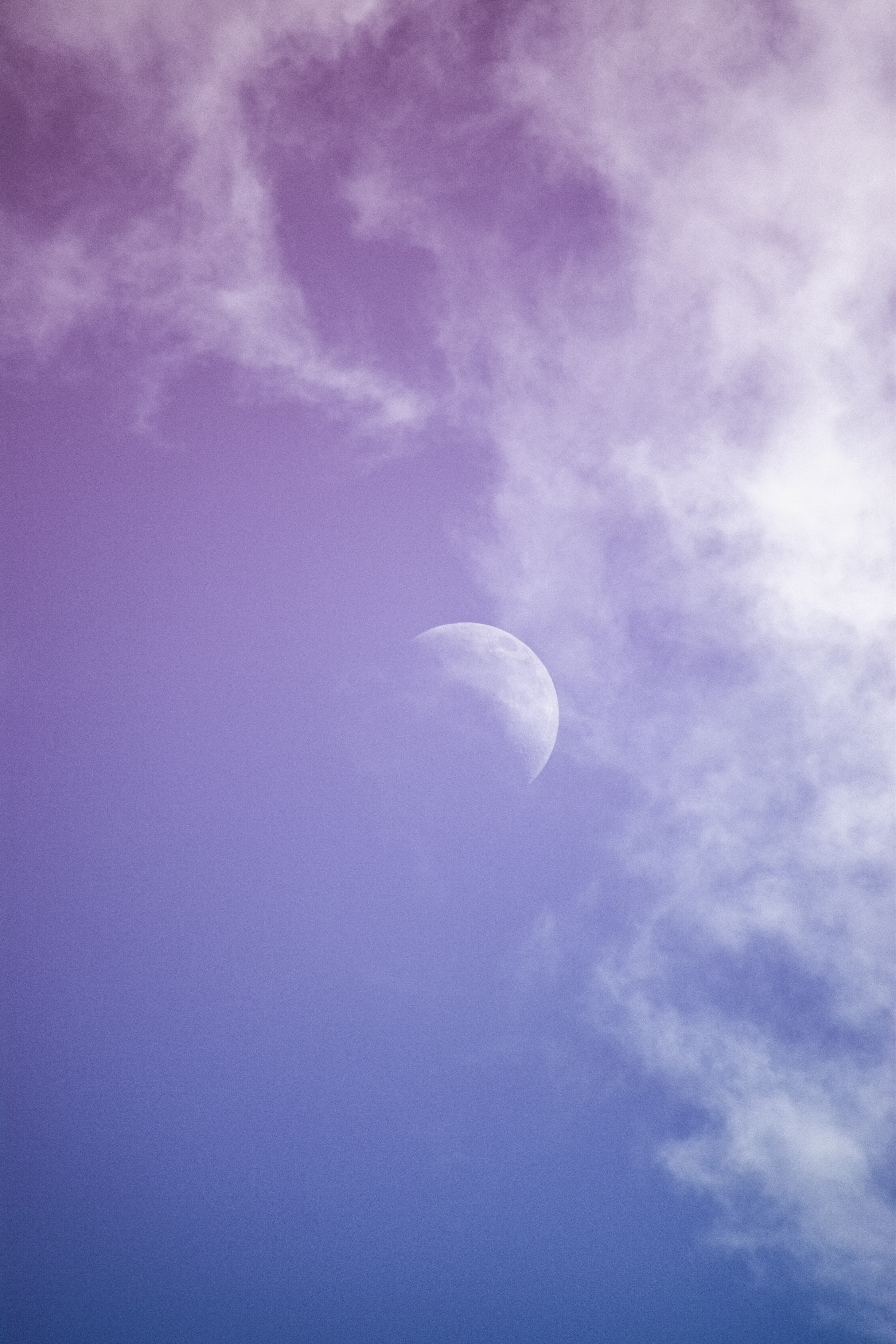 Moon on Purple Sky